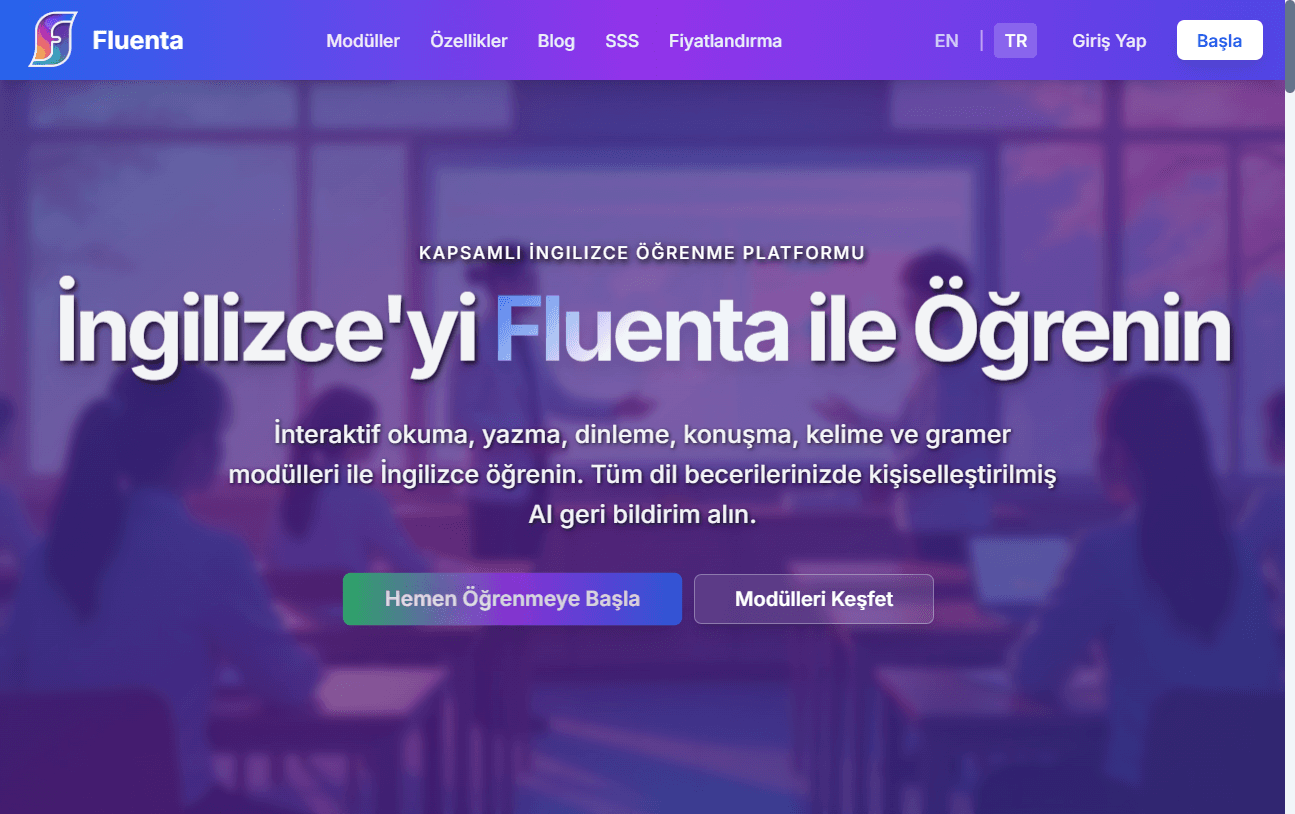 Fluenta - İngilizce Öğrenme Platformu